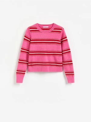 Reserved - Sweter w paski - fioletowy