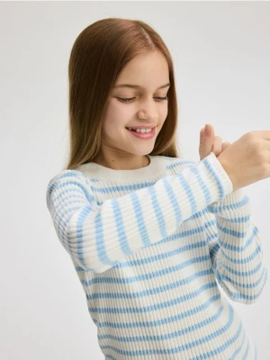 Reserved - Sweter w paski - jasnoniebieski