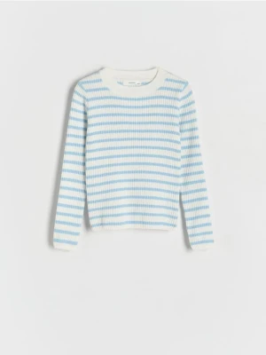 Reserved - Sweter w paski - jasnoniebieski