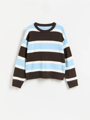 Reserved - Sweter w paski - jasnoniebieski