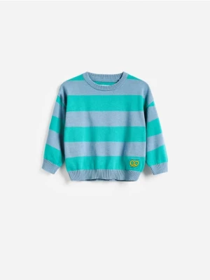 Reserved - Sweter w paski - turkusowy