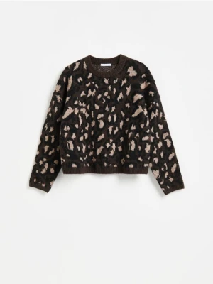 Reserved - Sweter w zwierzęcy wzór - wielobarwny