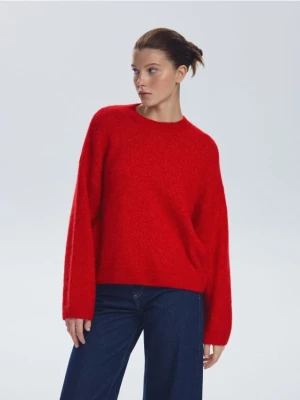 Reserved - Sweter z alpaką - czerwony