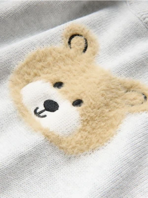 Reserved - Sweter z aplikacją - jasnoszary