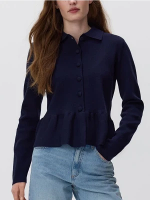 Zdjęcie produktu Reserved - Sweter z baskinką - granatowy