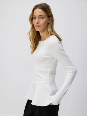 Reserved - Sweter z baskinką - kremowy