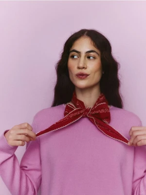 Reserved - Sweter z baskinką - różowy