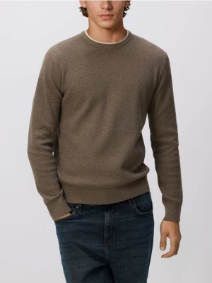 Reserved - Sweter z bawełną - brązowy