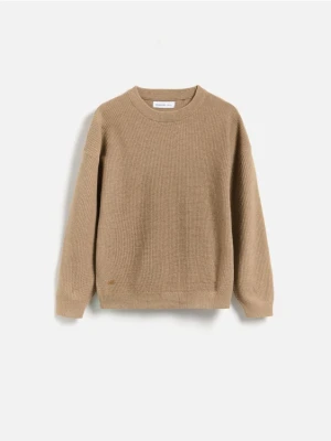 Reserved - Sweter z bawełną - brązowy