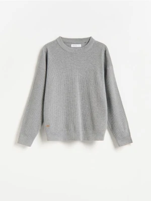 Reserved - Sweter z bawełną - ciemnoszary