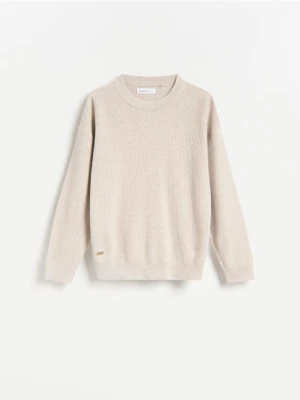 Reserved - Sweter z bawełną - kremowy
