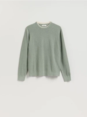 Reserved - Sweter z bawełną - zielony