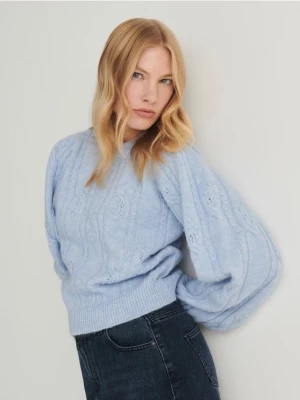 Reserved - Sweter z bufiastymi rękawami - jasnoniebieski