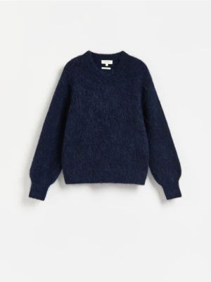 Reserved - Sweter z dodatkiem alpaki - granatowy