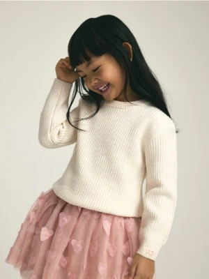 Reserved - Sweter z dodatkiem bawełny - kremowy