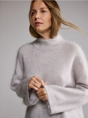 Reserved - Sweter z dodatkiem moheru - jasnoszary