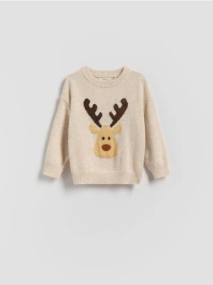 Reserved - Sweter z dodatkiem wełny - beżowy