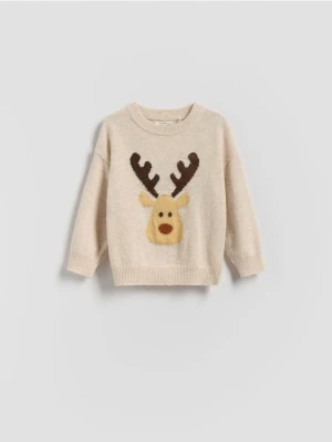 Reserved - Sweter z dodatkiem wełny - beżowy