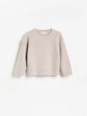 Reserved - Sweter z dodatkiem wełny - beżowy