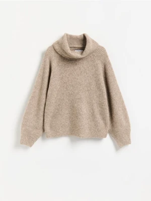 Reserved - Sweter z dodatkiem wełny - brązowy