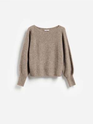 Reserved - Sweter z dodatkiem wełny - brązowy