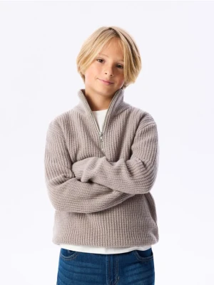 Reserved - Sweter z dodatkiem wełny - jasnoszary