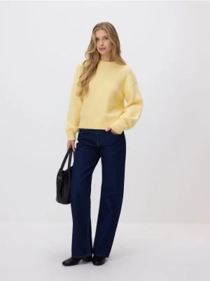 Reserved - Sweter z dodatkiem wełny - jasnożółty