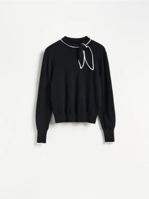 Reserved - Sweter z dodatkiem wiskozy - czarny