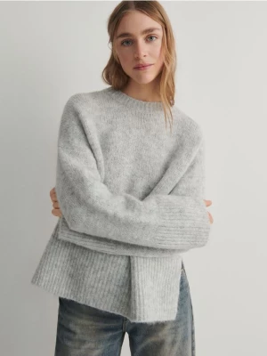 Reserved - Sweter z domieszką alpaki - jasnoszary