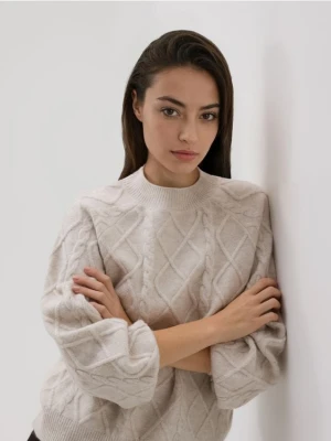 Reserved - Sweter z domieszką wełny - beżowy