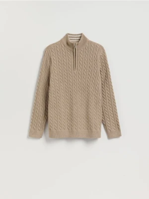 Reserved - Sweter z domieszką wełny - beżowy