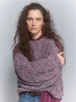 Reserved - Sweter z domieszką wełny - bordowy