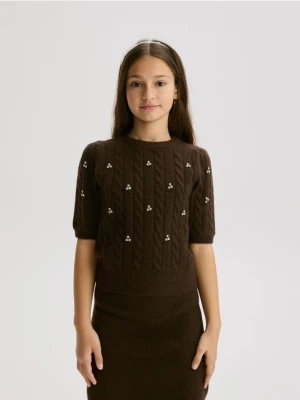 Reserved - Sweter z domieszką wełny - brązowy