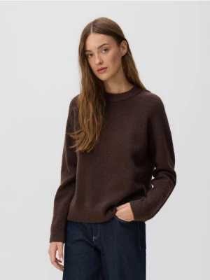 Reserved - Sweter z domieszką wełny - ciemnobrązowy