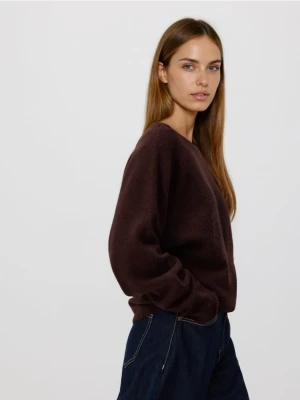 Reserved - Sweter z domieszką wełny - ciemnobrązowy