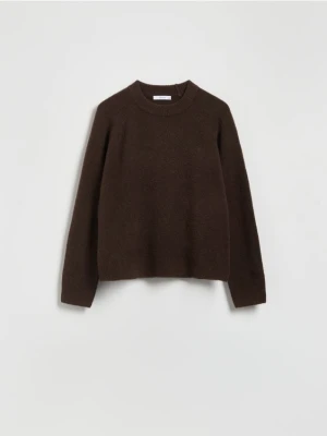 Reserved - Sweter z domieszką wełny - ciemnobrązowy