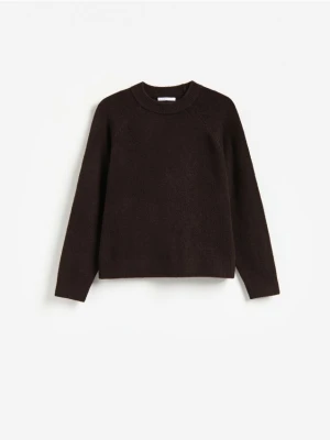 Reserved - Sweter z domieszką wełny - ciemnobrązowy
