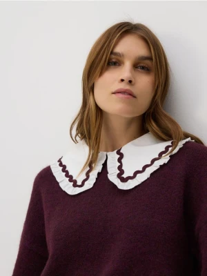 Reserved - Sweter z domieszką wełny - ciemnofioletowy