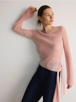 Reserved - Sweter z domieszką wełny i alpaki - brudny róż