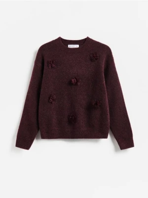 Reserved - Sweter z domieszką wełny - mahoniowy