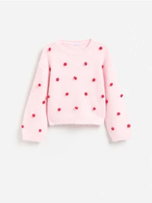 Reserved - Sweter z domieszką wełny - pastelowy róż