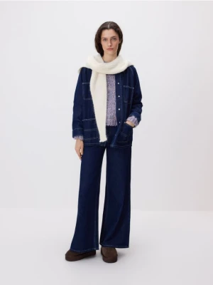 Reserved - Sweter z domieszką wełny - różowy