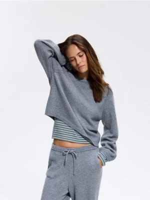 Reserved - Sweter z domieszką wełny - szary