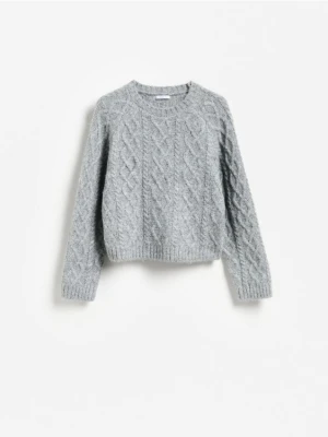 Reserved - Sweter z domieszką wełny - szary