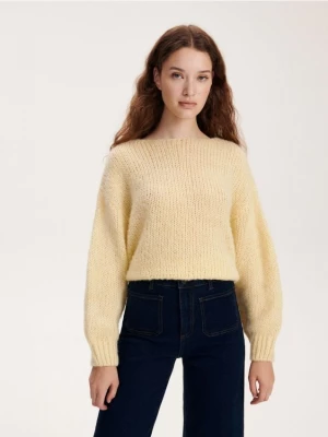 Reserved - Sweter z domieszką wełny - jasnożółty