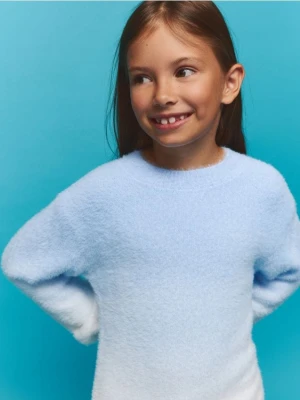 Reserved - Sweter z efektem ombre - jasnoturkusowy