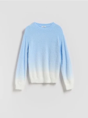 Reserved - Sweter z efektem ombre - jasnoturkusowy