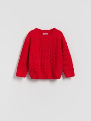 Reserved - Sweter z fakturą - czerwony