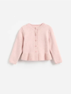 Reserved - Sweter z falbaną - pastelowy róż
