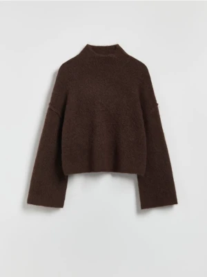 Reserved - Sweter z golfem - ciemnobrązowy